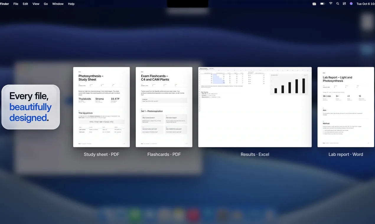 Every file, beautifully designed
